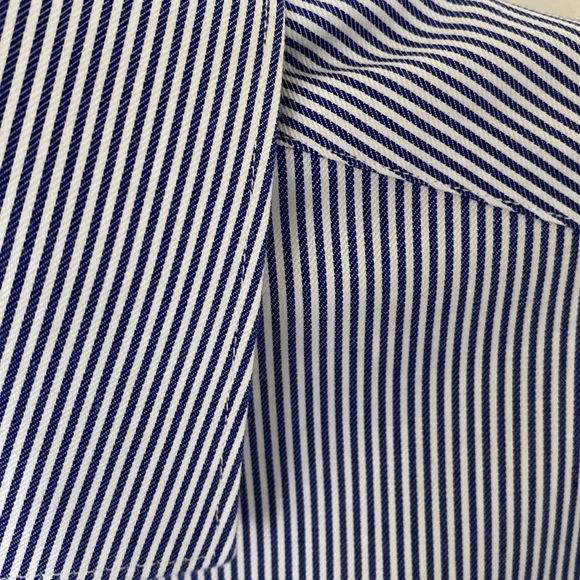 “Cremieux” 👔 dress shirt/ navy blue, white; size 16.5 (35); NWT - Picture 4 of 4
